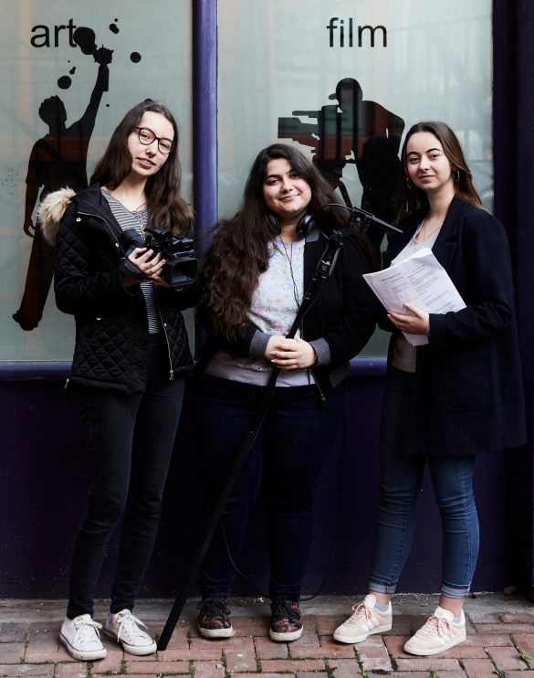 Creators of the winning short 'Parallel' outside Eastside