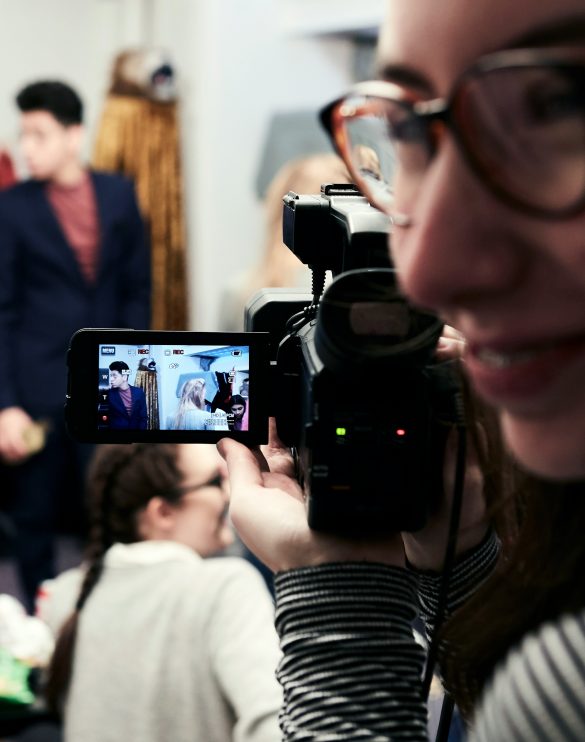 Creators of the winning short 'Parallel' (2017) taking part in a filming session with Eastside